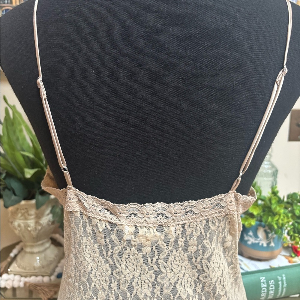 MORGAN TAYLOR INTIMIDATES Cream Bow Lace Slip Dress Sleep Wear PJ’s Size L - Picture 6 of 13